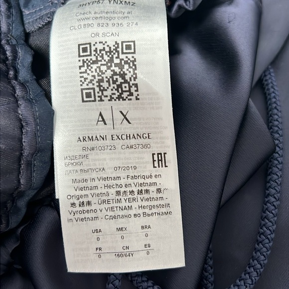 A/X Armani Exchange Black Satin Joggers size 0 (XS-S) - Picture 12 of 12